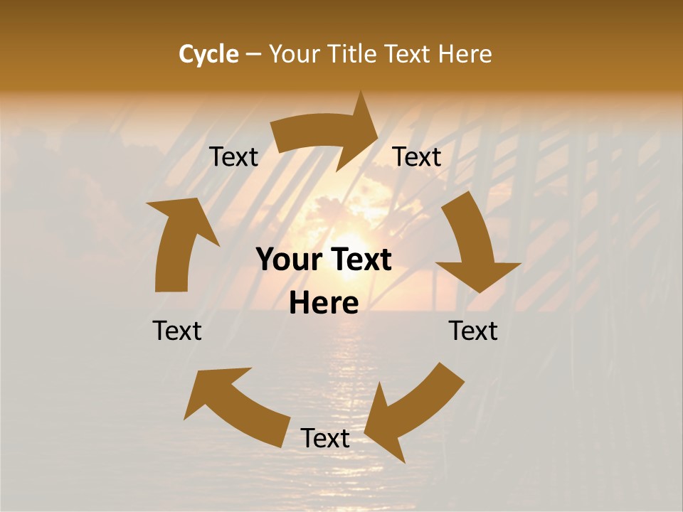 A Sunset Over The Ocean With Palm Leaves PowerPoint Template