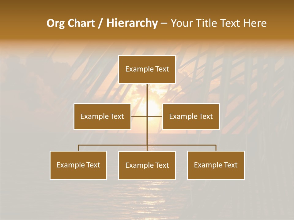A Sunset Over The Ocean With Palm Leaves PowerPoint Template
