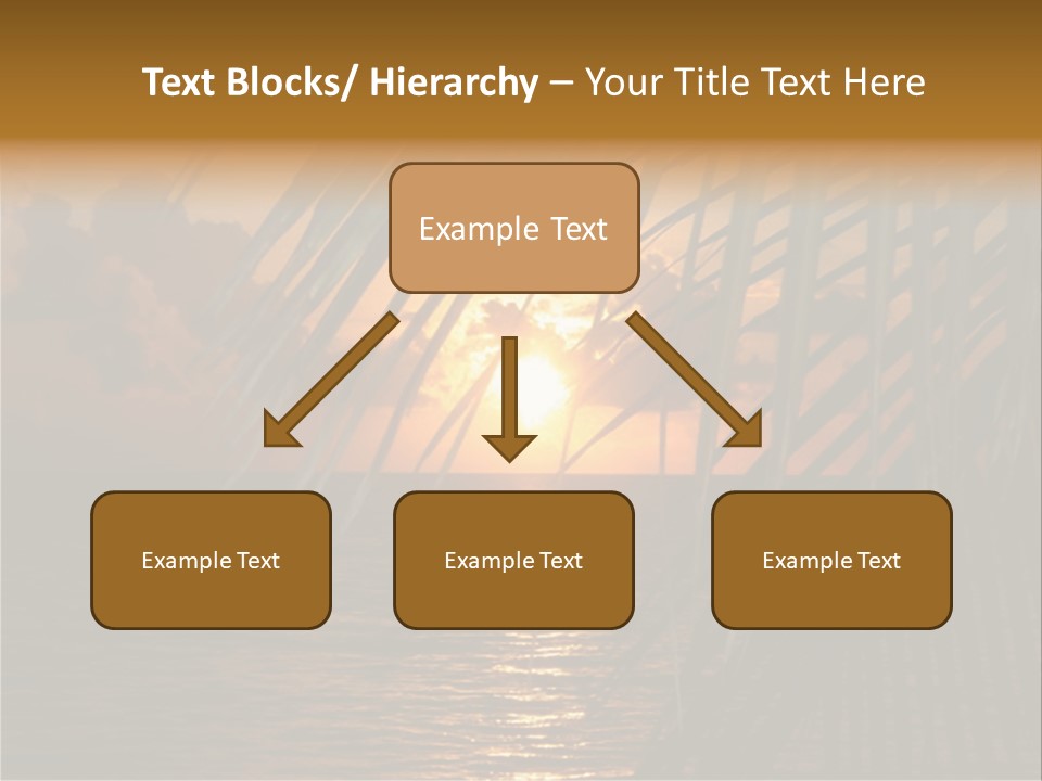 A Sunset Over The Ocean With Palm Leaves PowerPoint Template