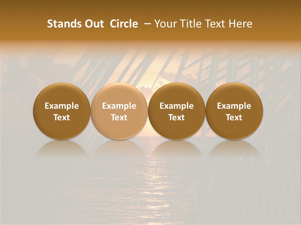 A Sunset Over The Ocean With Palm Leaves PowerPoint Template