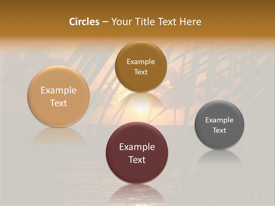 A Sunset Over The Ocean With Palm Leaves PowerPoint Template