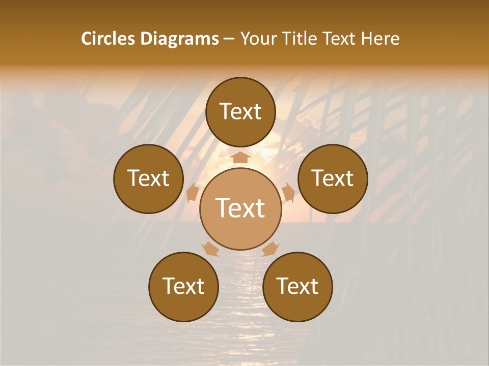 A Sunset Over The Ocean With Palm Leaves PowerPoint Template