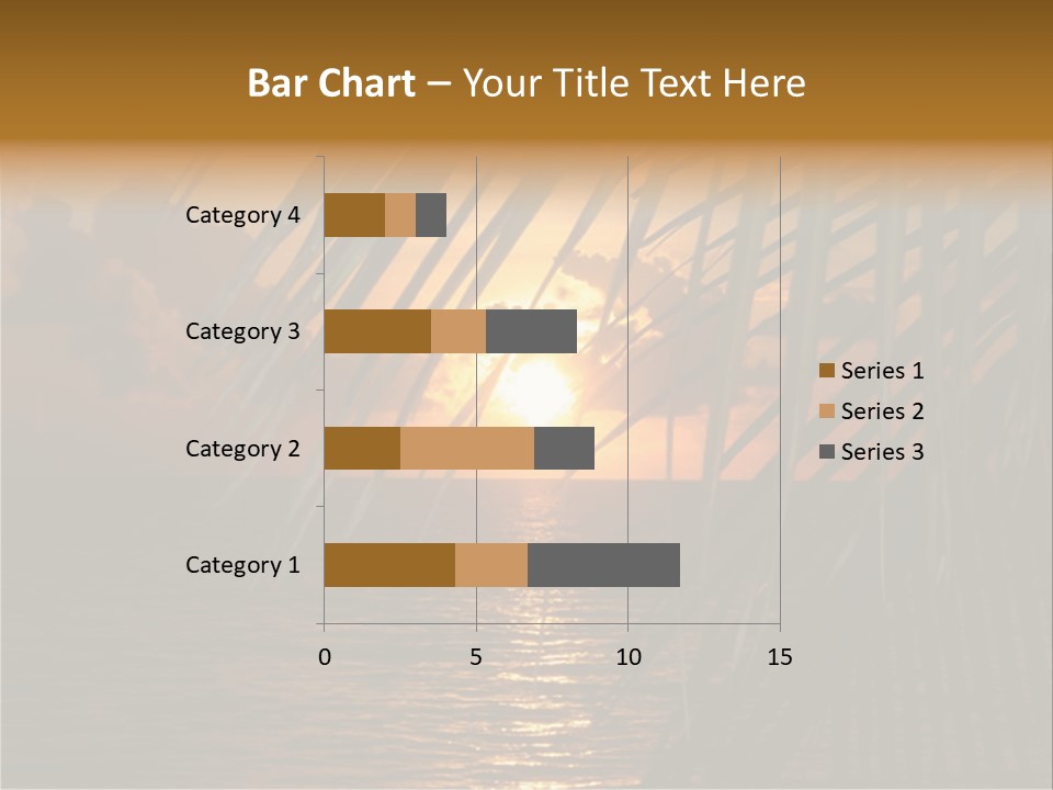 A Sunset Over The Ocean With Palm Leaves PowerPoint Template