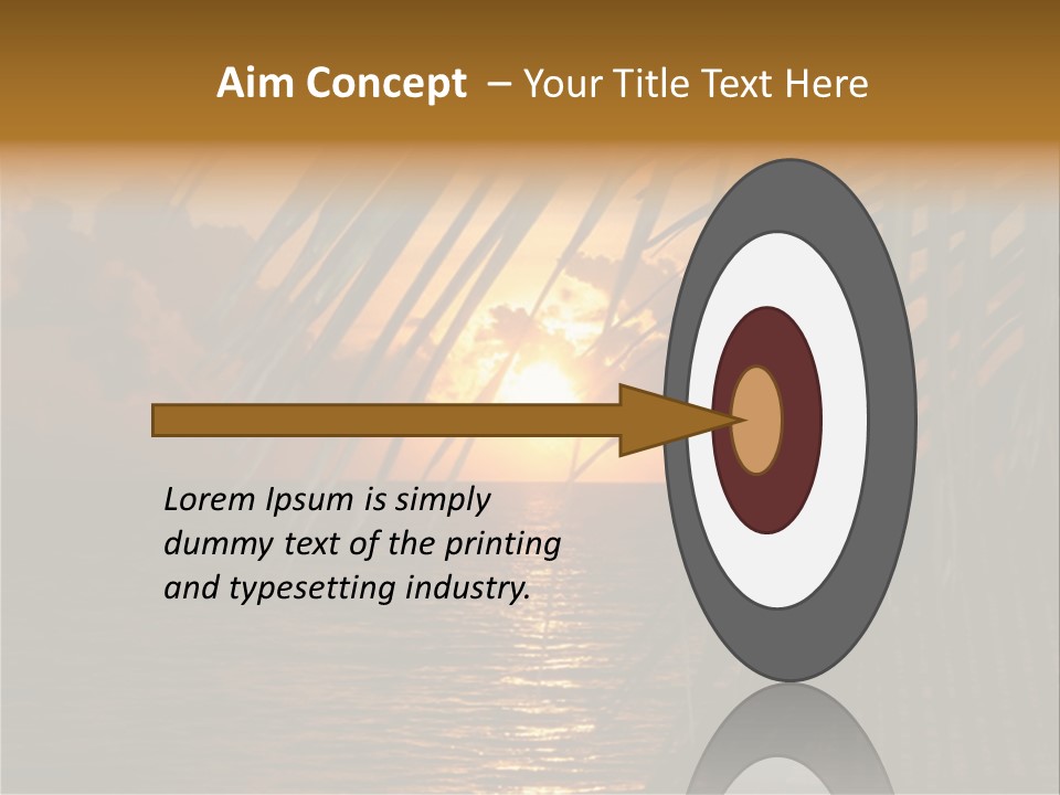 A Sunset Over The Ocean With Palm Leaves PowerPoint Template