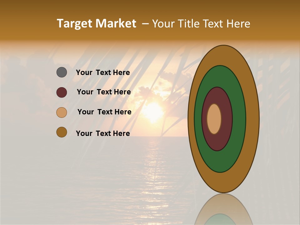 A Sunset Over The Ocean With Palm Leaves PowerPoint Template