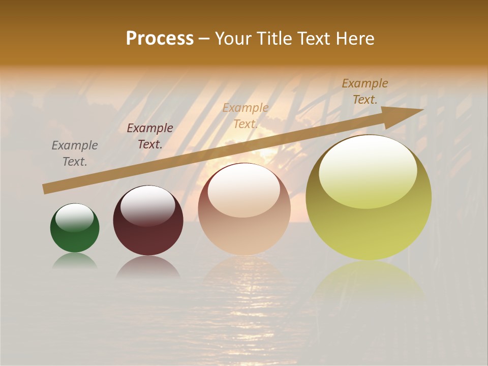 A Sunset Over The Ocean With Palm Leaves PowerPoint Template