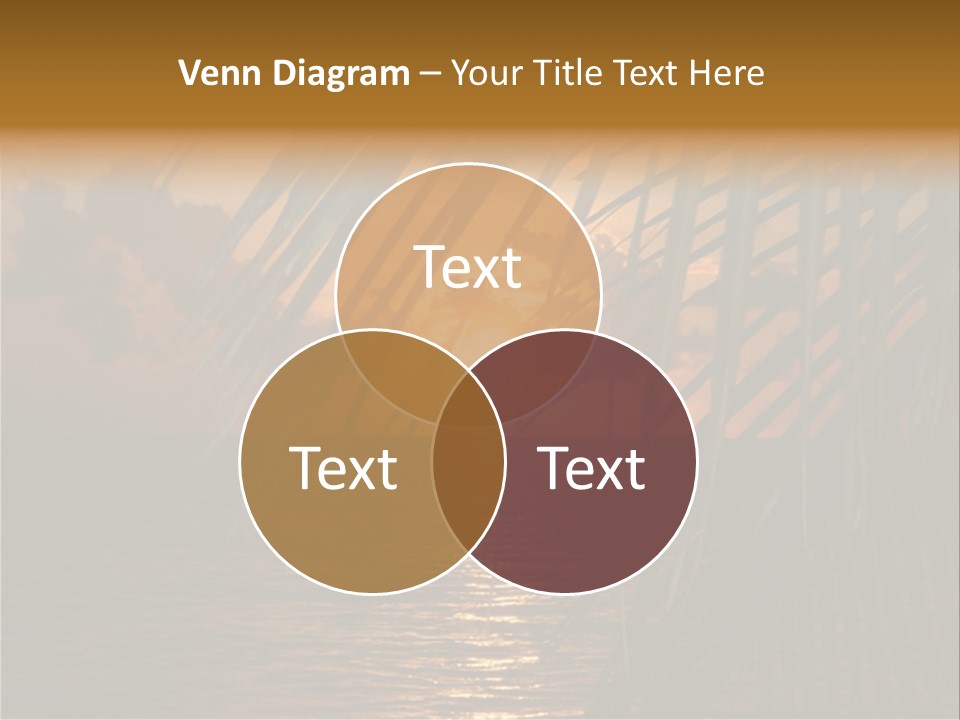 A Sunset Over The Ocean With Palm Leaves PowerPoint Template