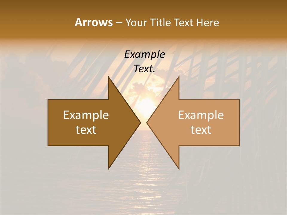 A Sunset Over The Ocean With Palm Leaves PowerPoint Template