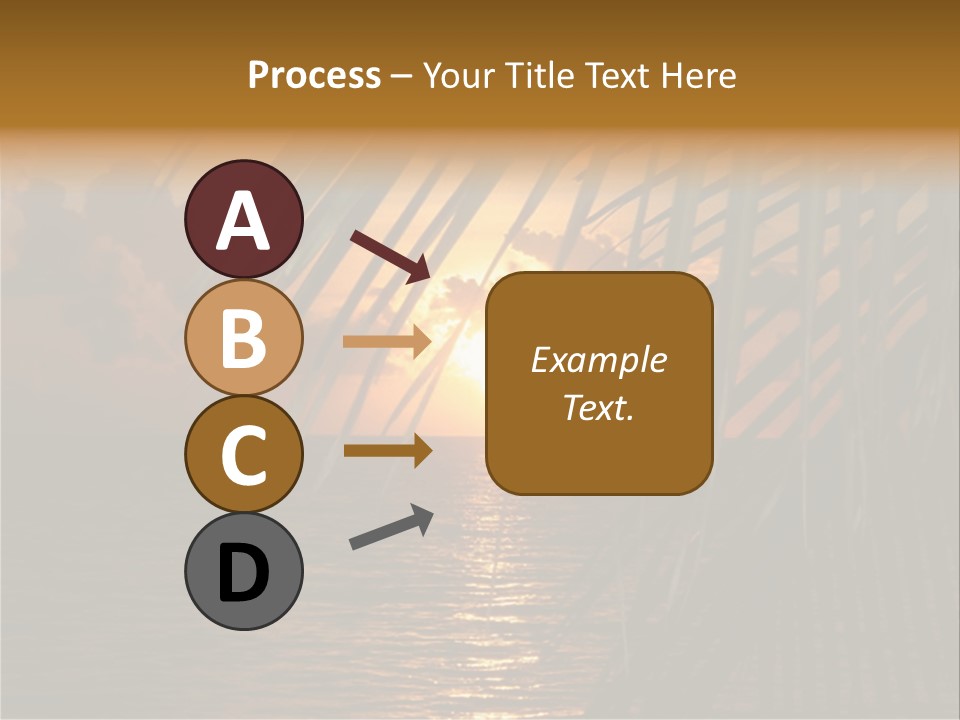 A Sunset Over The Ocean With Palm Leaves PowerPoint Template