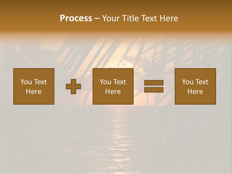 A Sunset Over The Ocean With Palm Leaves PowerPoint Template