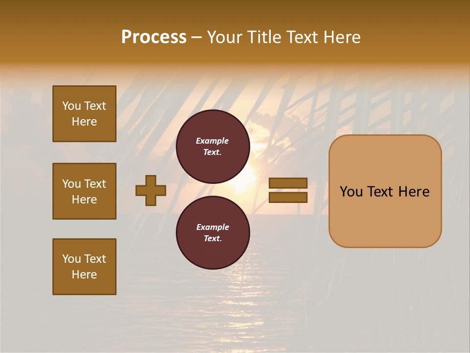 A Sunset Over The Ocean With Palm Leaves PowerPoint Template