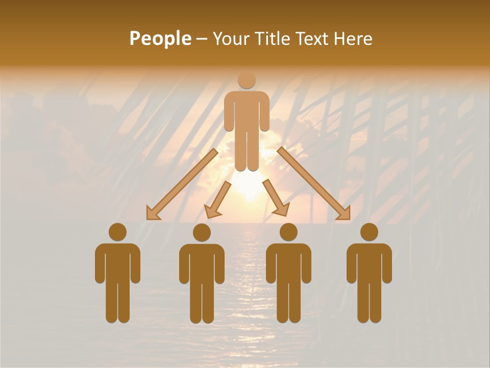 A Sunset Over The Ocean With Palm Leaves PowerPoint Template