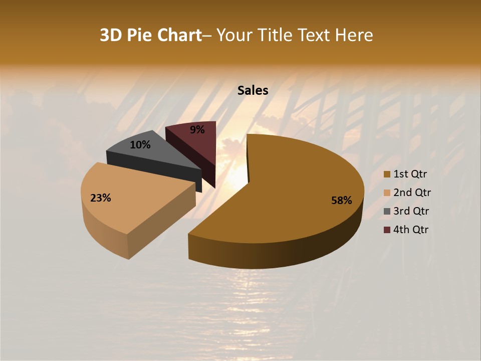 A Sunset Over The Ocean With Palm Leaves PowerPoint Template