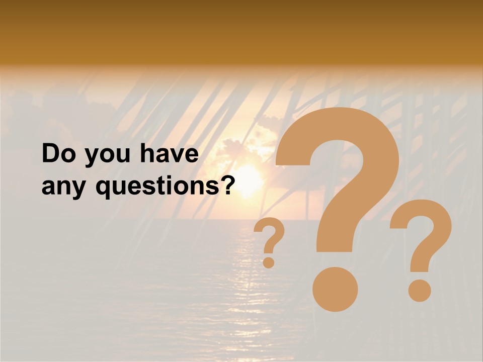 A Sunset Over The Ocean With Palm Leaves PowerPoint Template