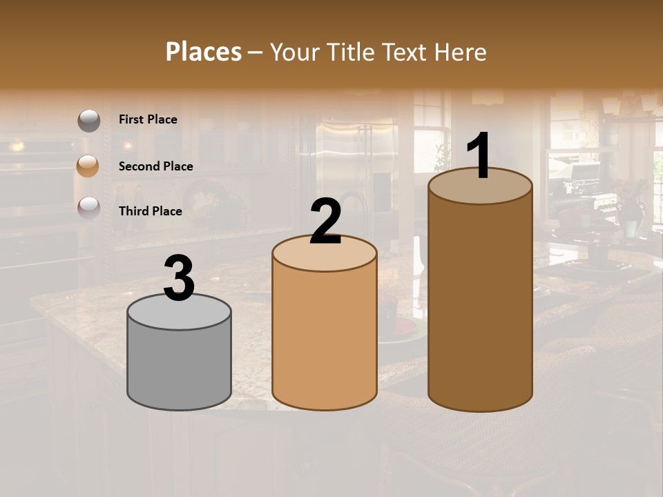 Luxury House With Regal Elegant Kitchen Room PowerPoint Template