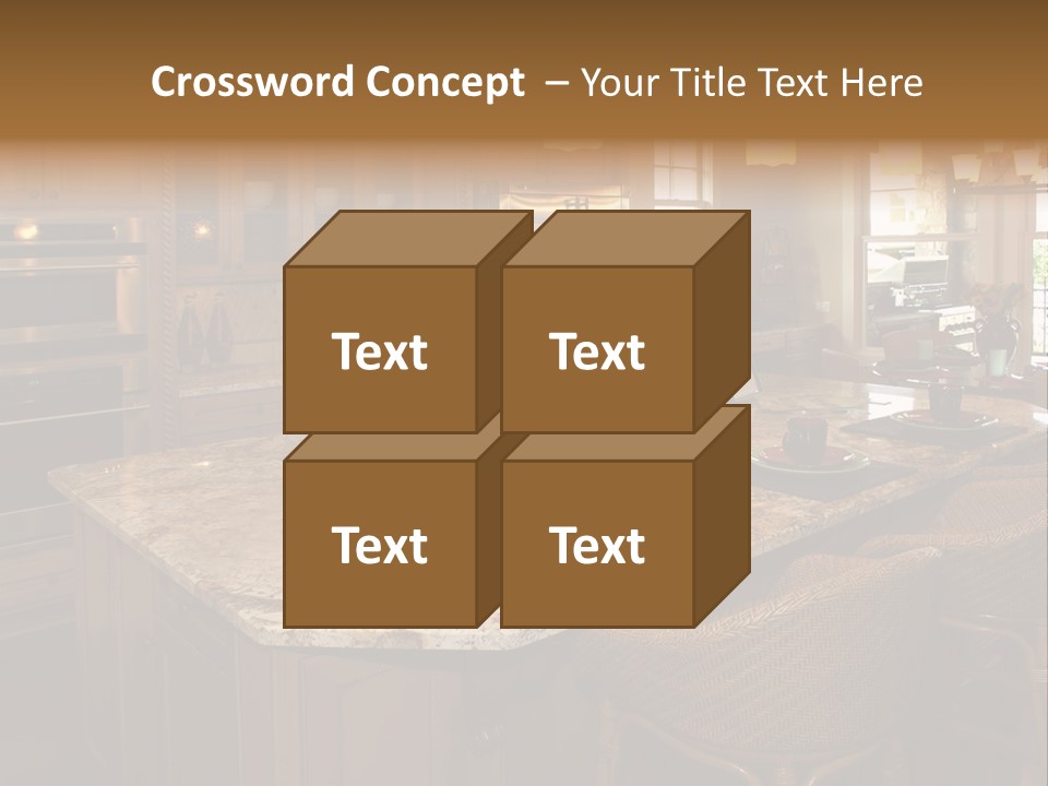 Luxury House With Regal Elegant Kitchen Room PowerPoint Template