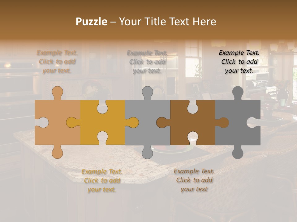 Luxury House With Regal Elegant Kitchen Room PowerPoint Template