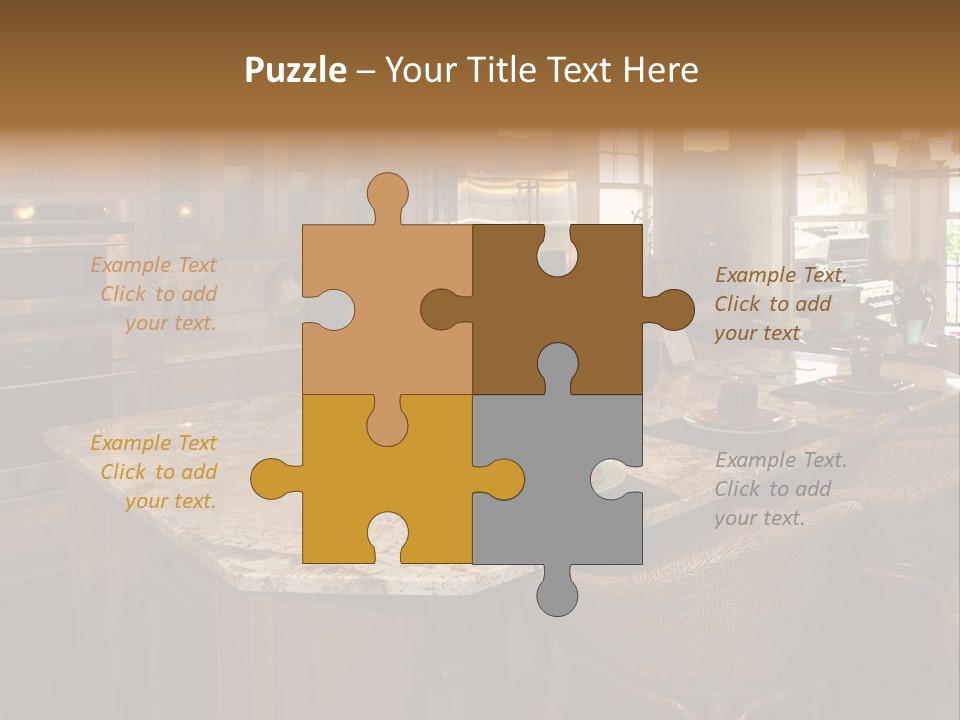 Luxury House With Regal Elegant Kitchen Room PowerPoint Template