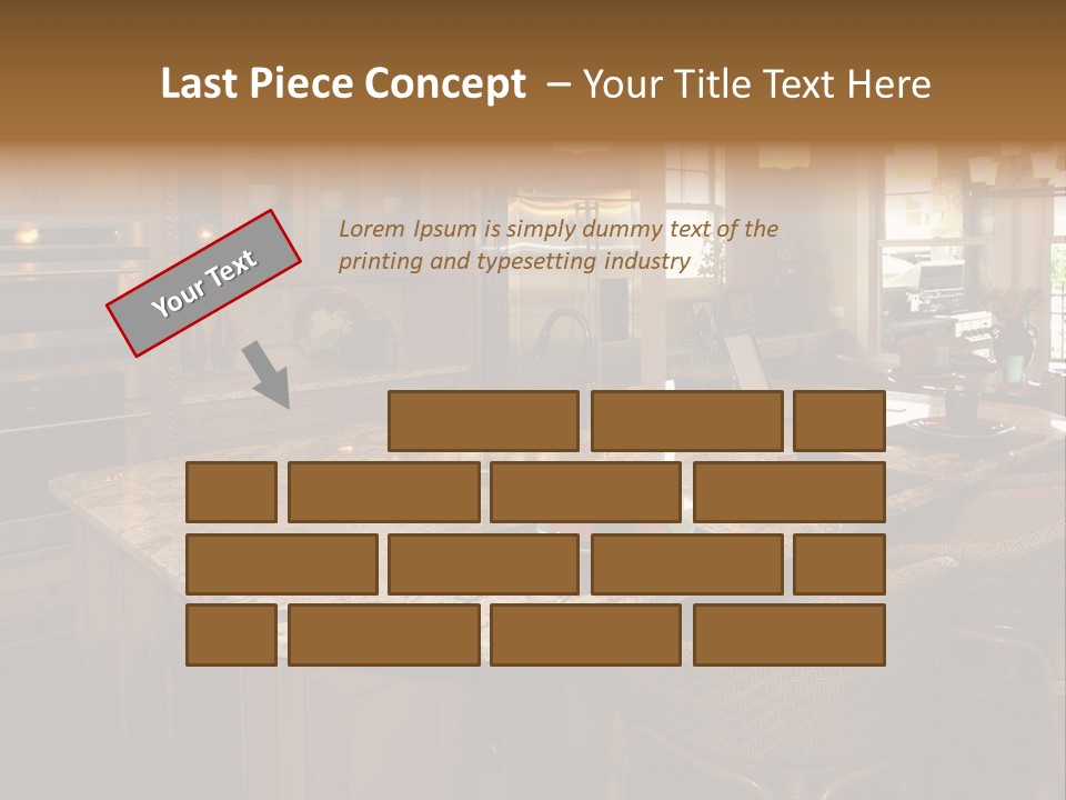 Luxury House With Regal Elegant Kitchen Room PowerPoint Template