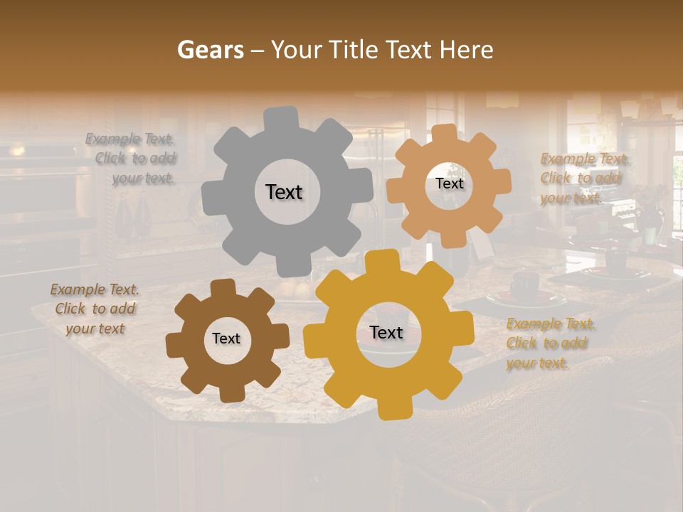 Luxury House With Regal Elegant Kitchen Room PowerPoint Template