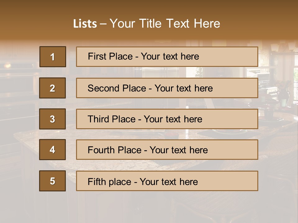 Luxury House With Regal Elegant Kitchen Room PowerPoint Template