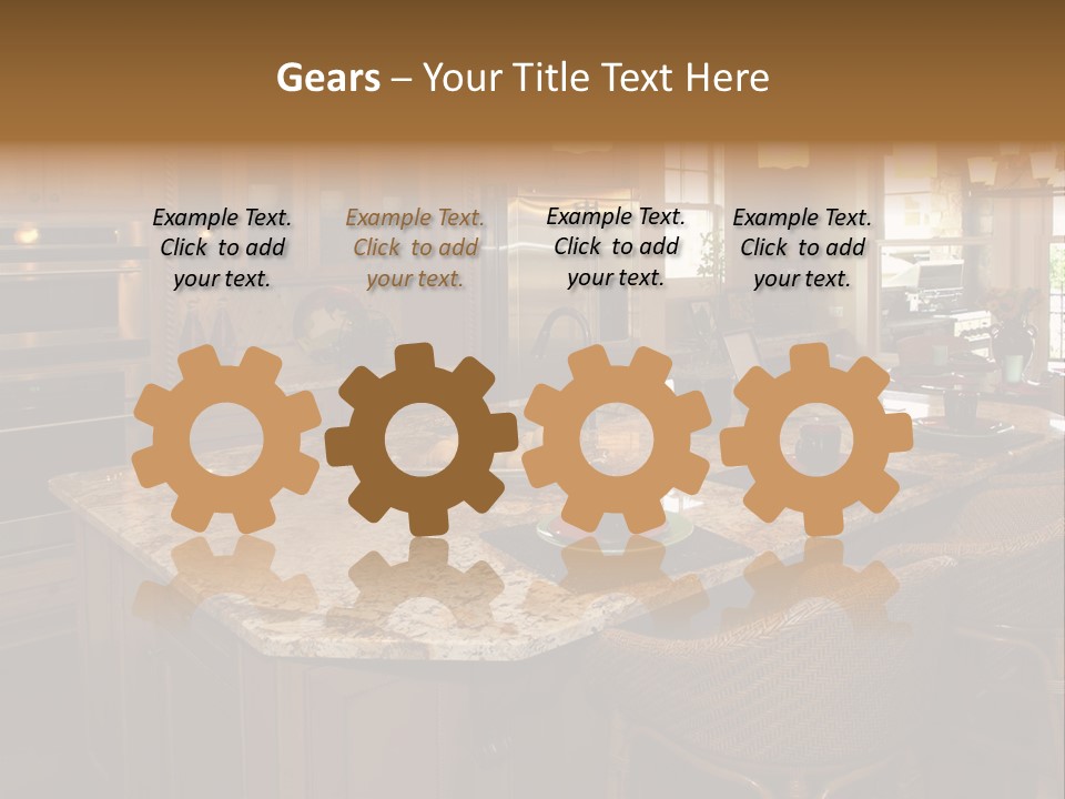 Luxury House With Regal Elegant Kitchen Room PowerPoint Template