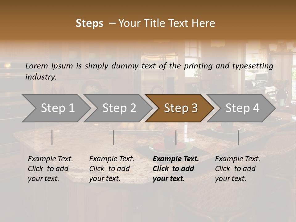 Luxury House With Regal Elegant Kitchen Room PowerPoint Template