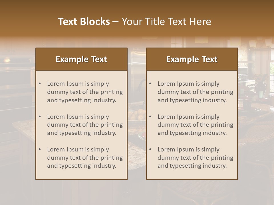 Luxury House With Regal Elegant Kitchen Room PowerPoint Template