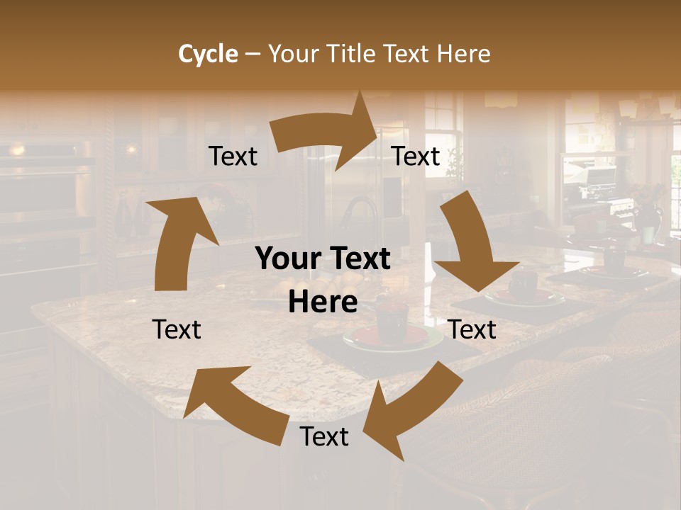 Luxury House With Regal Elegant Kitchen Room PowerPoint Template