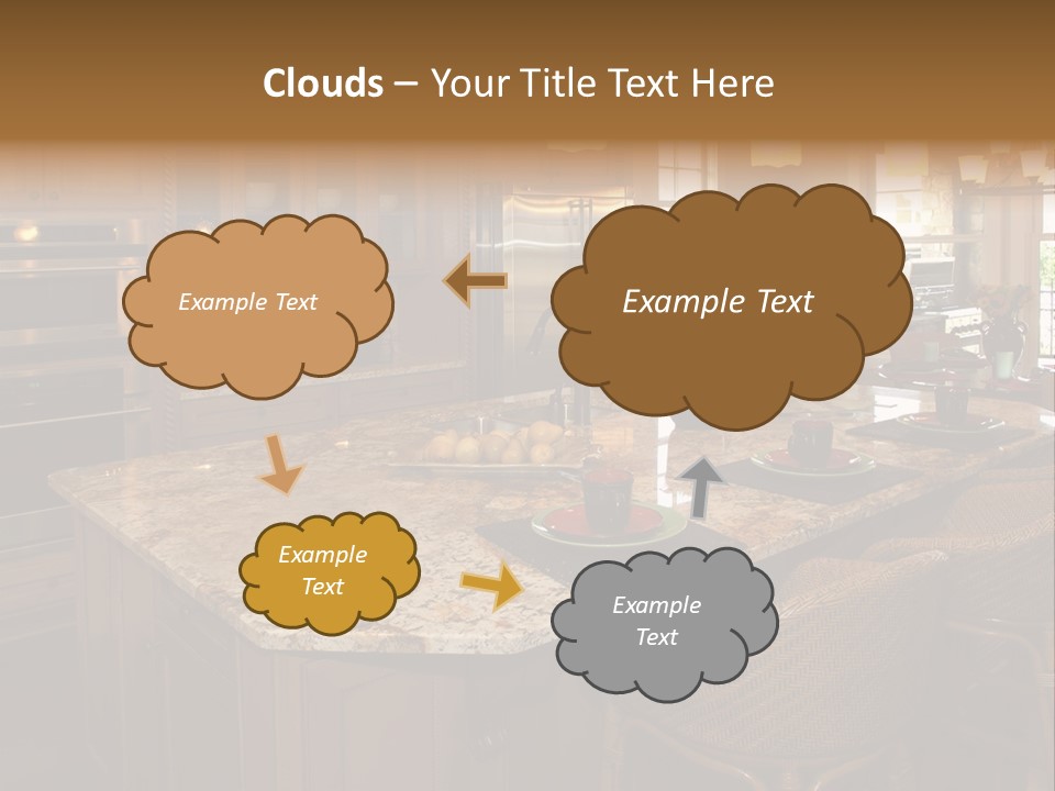 Luxury House With Regal Elegant Kitchen Room PowerPoint Template