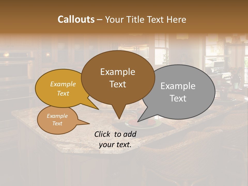 Luxury House With Regal Elegant Kitchen Room PowerPoint Template