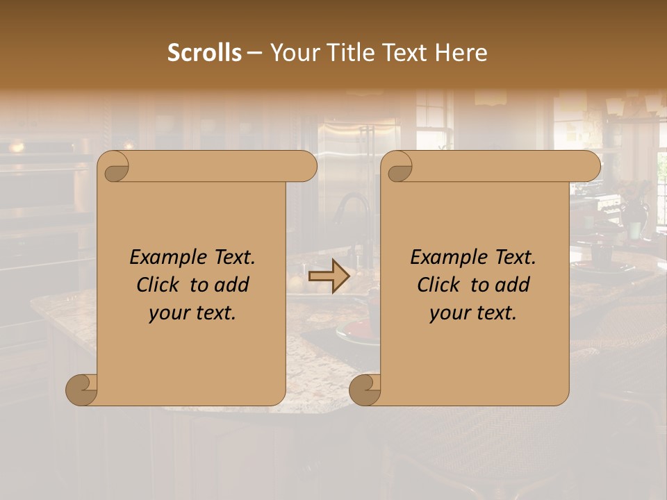Luxury House With Regal Elegant Kitchen Room PowerPoint Template