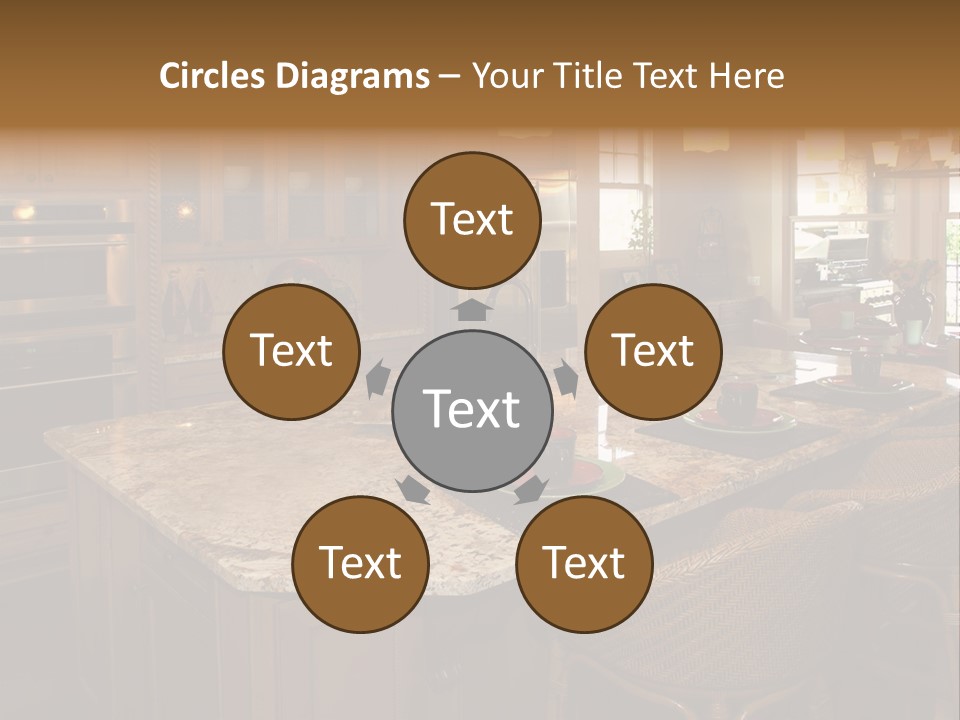 Luxury House With Regal Elegant Kitchen Room PowerPoint Template