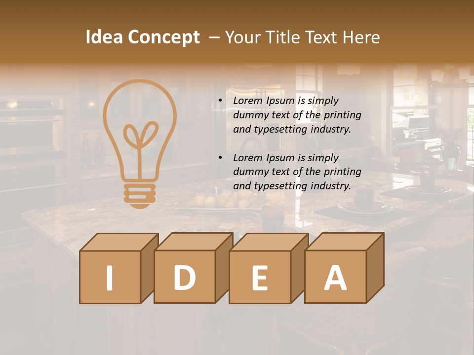 Luxury House With Regal Elegant Kitchen Room PowerPoint Template