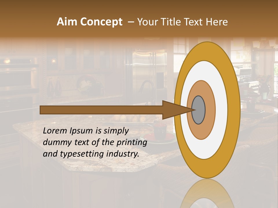 Luxury House With Regal Elegant Kitchen Room PowerPoint Template