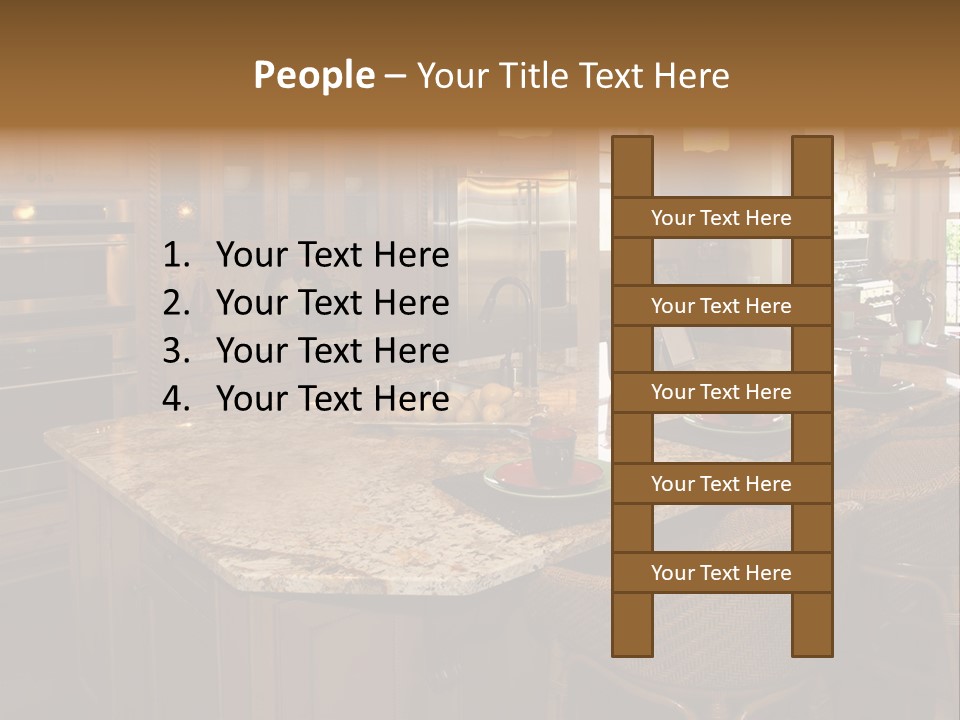 Luxury House With Regal Elegant Kitchen Room PowerPoint Template