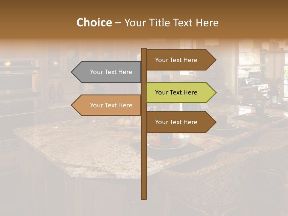 Luxury House With Regal Elegant Kitchen Room PowerPoint Template