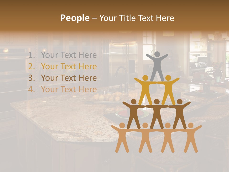 Luxury House With Regal Elegant Kitchen Room PowerPoint Template