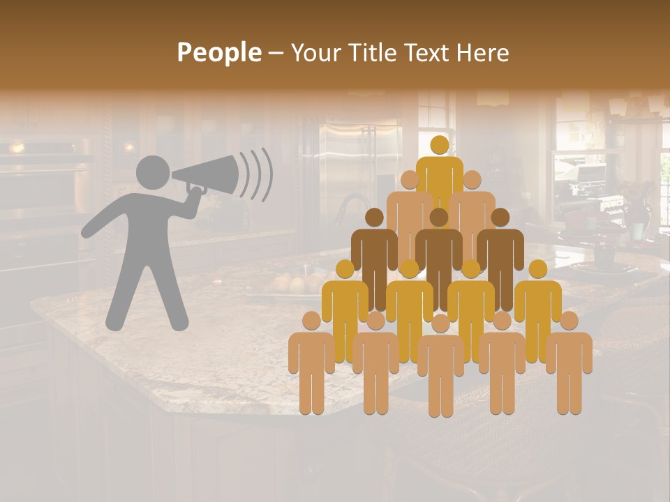 Luxury House With Regal Elegant Kitchen Room PowerPoint Template