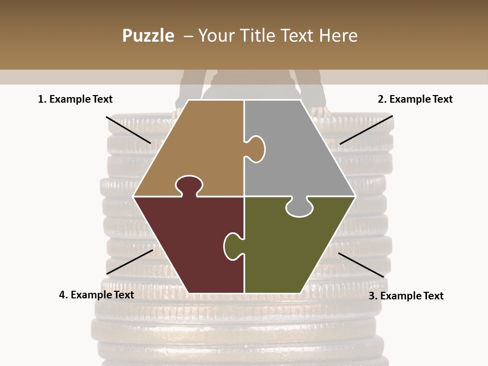 Business Man Sitting On Stack Of Coins PowerPoint Template