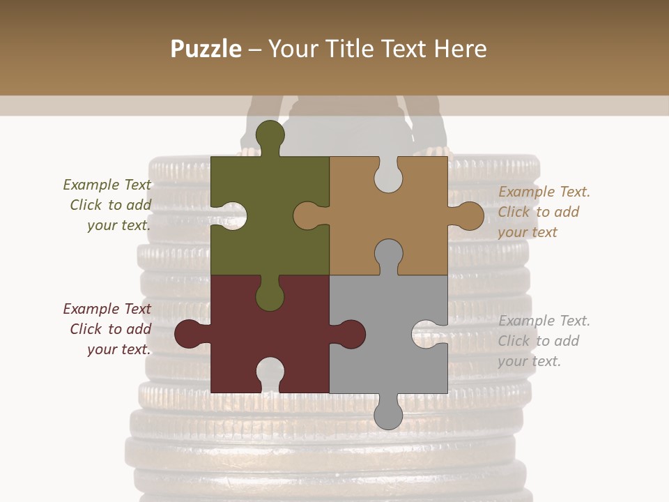 Business Man Sitting On Stack Of Coins PowerPoint Template