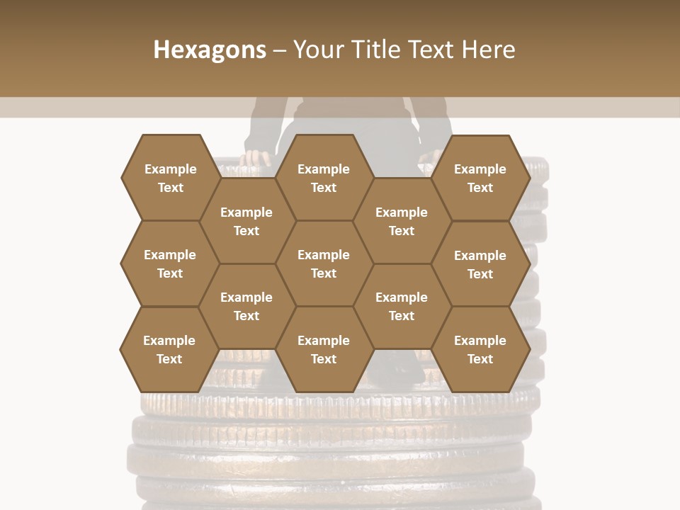 Business Man Sitting On Stack Of Coins PowerPoint Template