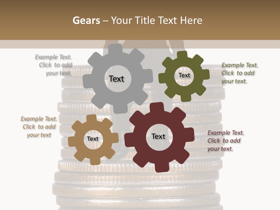 Business Man Sitting On Stack Of Coins PowerPoint Template