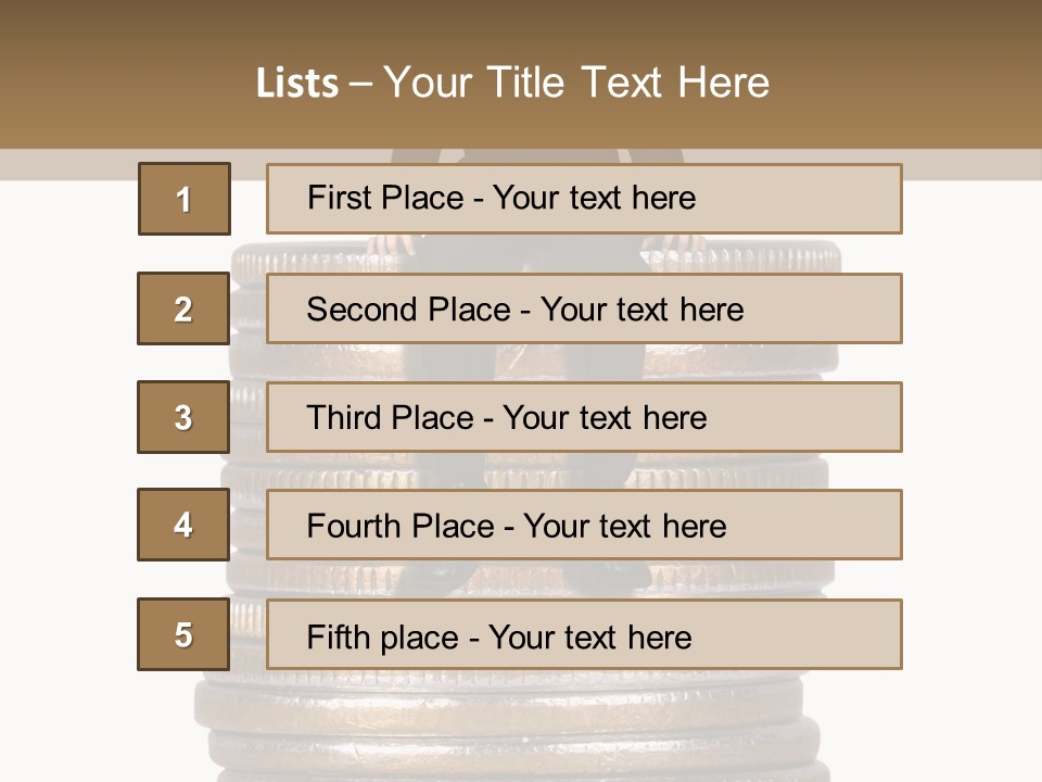 Business Man Sitting On Stack Of Coins PowerPoint Template