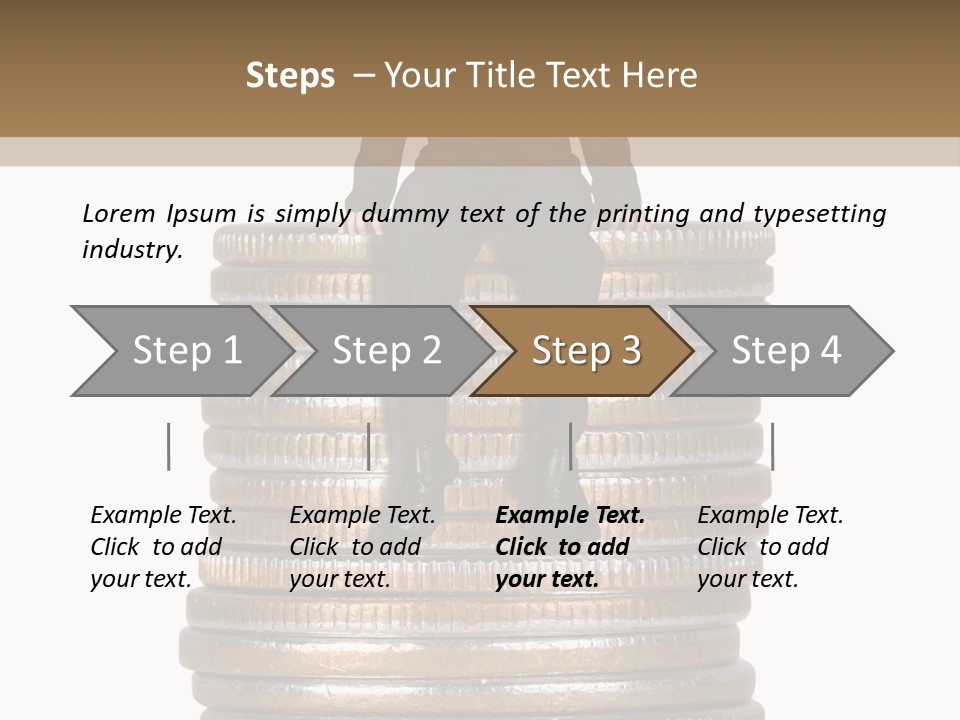 Business Man Sitting On Stack Of Coins PowerPoint Template