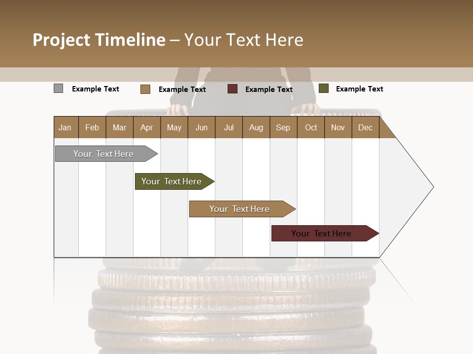 Business Man Sitting On Stack Of Coins PowerPoint Template
