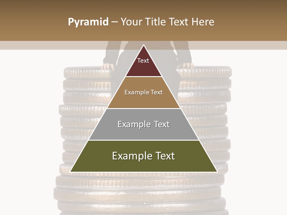 Business Man Sitting On Stack Of Coins PowerPoint Template