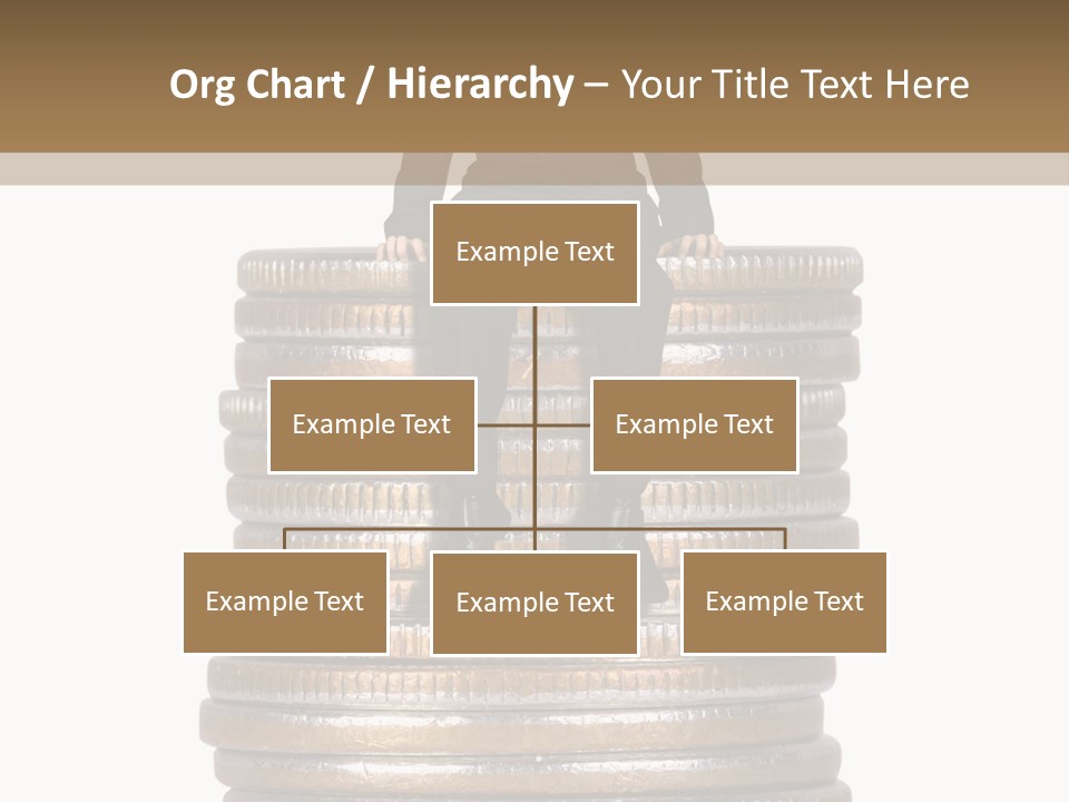 Business Man Sitting On Stack Of Coins PowerPoint Template