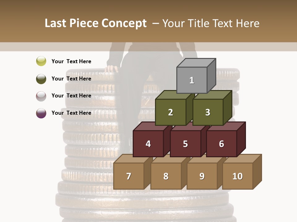 Business Man Sitting On Stack Of Coins PowerPoint Template