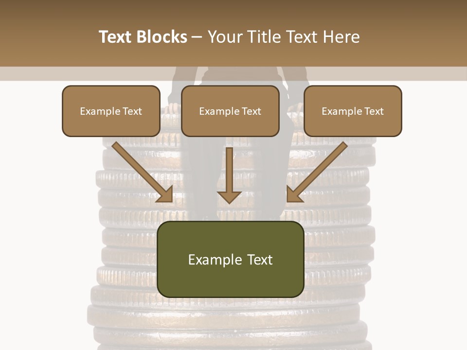 Business Man Sitting On Stack Of Coins PowerPoint Template